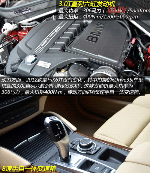 2012款寶馬X6動力系統