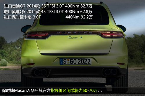 保時捷Macan明年4月入華 預售50-70萬元