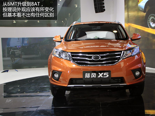 預售12.18萬元起 陸風X5 8AT版車展實拍