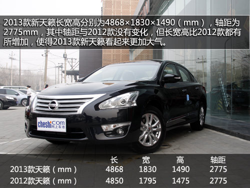 車身增大+CVT 實拍2013款天籟2.0舒適型