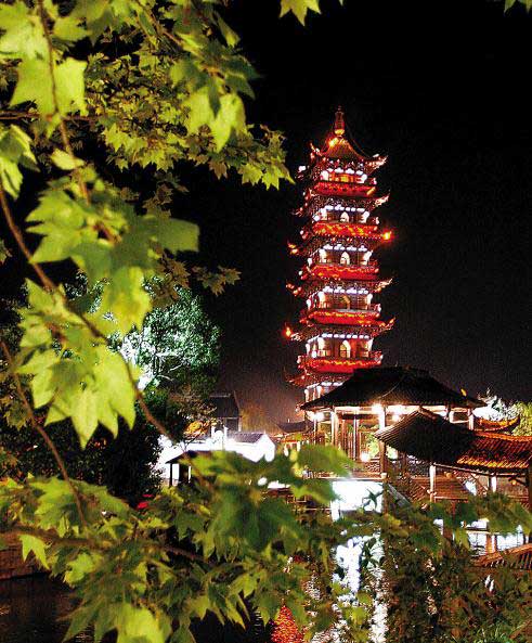 烏鎮白蓮塔夜景 凡軍 攝