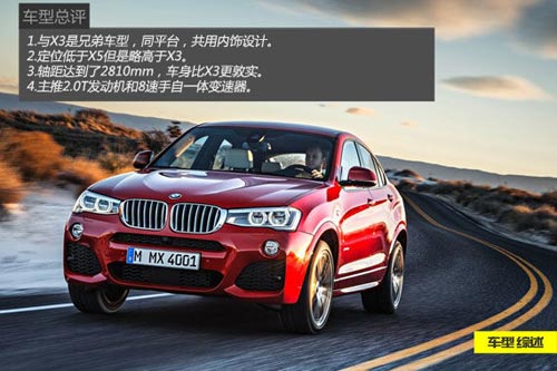 寶馬X4的定位略高于X3，但低于X5.